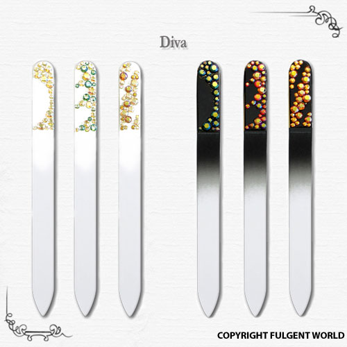 decorated crystal glass nail files